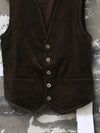 INTO THE EAST 25 Autumn/Winter Dark Moss Green V-Neck Corduroy Vest/Tapered Casual Pants ITE-E1DGAW032GR20VE-LV Vest